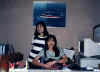 Ruby and friend, in the office, always smiling, 1992